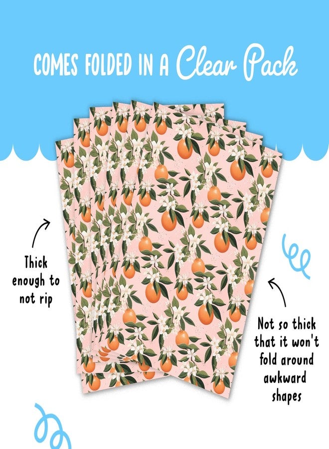 CENTRAL 23 Orange Wrapping Paper - 6 Sheets of Eco Birthday Gift Wrap - Oranges on Branches - Floral - For Kids Men Women - Recyclable - Image 4